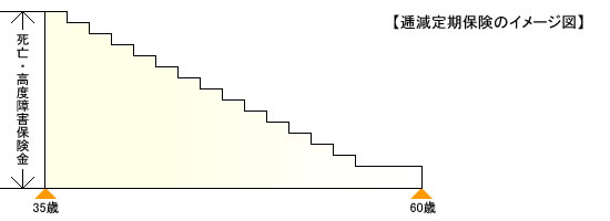 逓減定期保険のイメージ