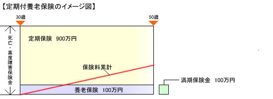 定期付養老保険のイメージ図